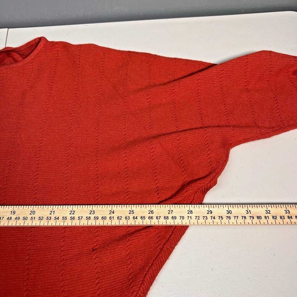 Cyrus Womens Large Sweater Slouchy Dolman Burnt Orange Stretch Cozy Classic - Picture 9 of 9